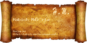 Habich Márta névjegykártya